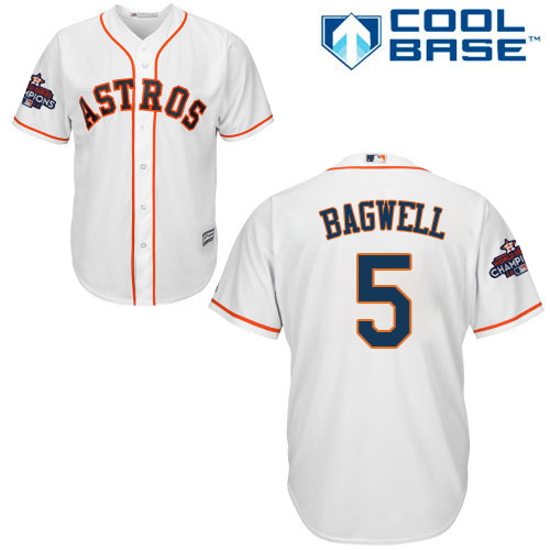 Astros #5 Jeff Bagwell White Cool Base World Series Champions Stitched Youth MLB Jersey